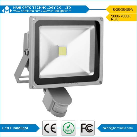 Rechargeable led flood light 30w PIR 30w led flood light black housing