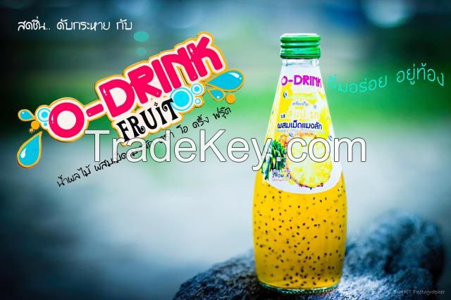 Fruit Juice With Basil Seed -Pineapple Fruit Drink