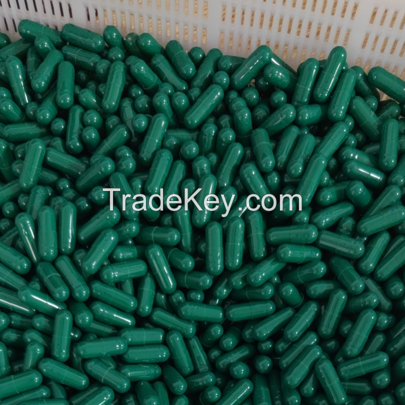 bulk 0 size green color capsules OEM of man health capsules  or woman capsules