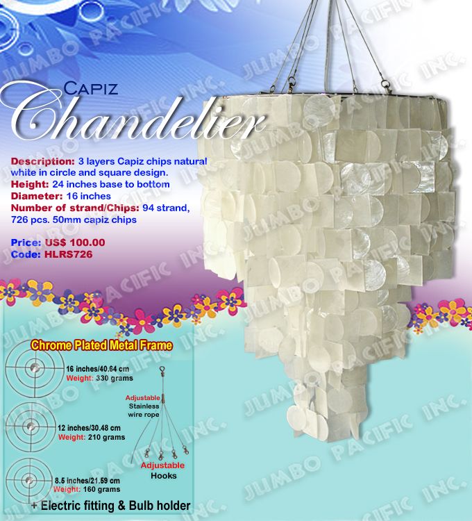 Decorative Capiz Shell Chandelier