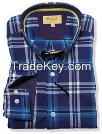 Mens 100% Cotton Plaid Fashion Shirts