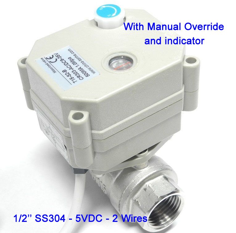 TF15-S2-B DC5V electric heating valve 1/2'' SS304 2/3/5 wires