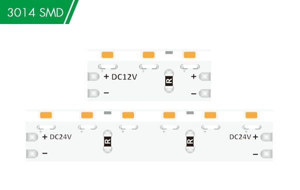 DC12/24V 3014 120LED 8mm White (Side View) Strip light