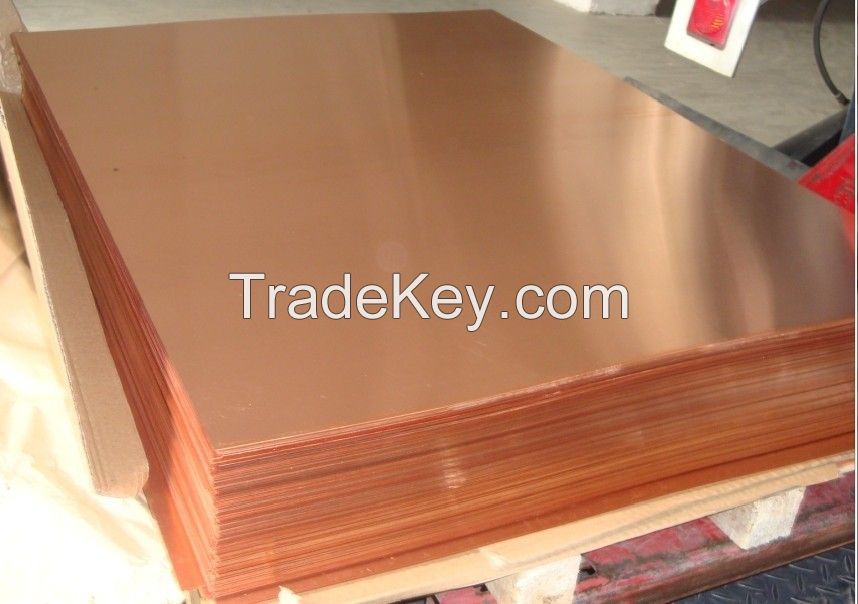 99.99% purity copper sheets 0.8-2 mm thickness