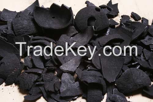 Coconut shell charcoal natural size , mesh size 3x6 and 4x8