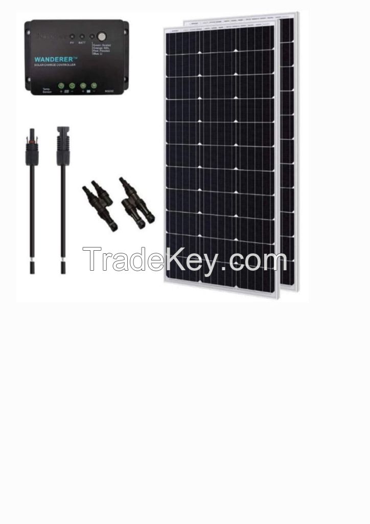 Renogy 200W 12V Monocrystalline Solar Panel Bundle Kit with 30A Charge Controller