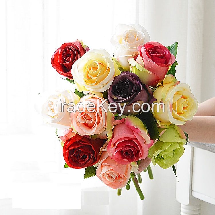 Thailand Rose Artificial Flowers Single Head Rose Home Silk Decorative