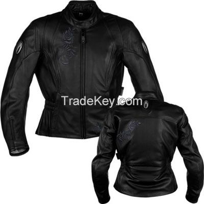 ladies blue leather jacket