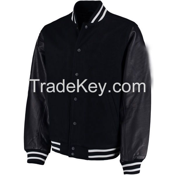 all black varsity jacket