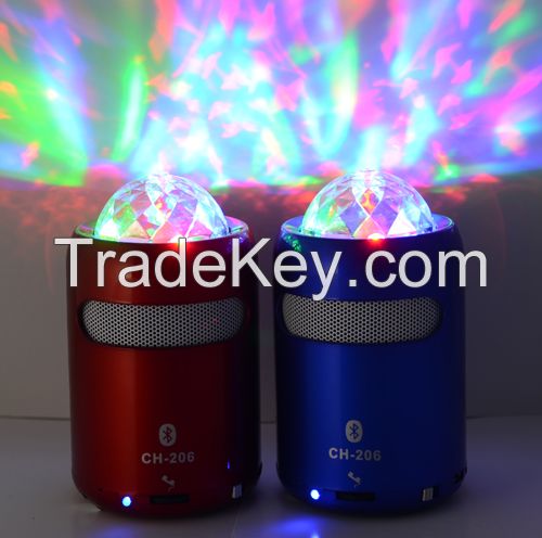 Hot Sale Wireless Bluetooth Speaker with LED disco light, FM Radio, USB and TF card slot