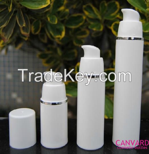 White airless bottle, airless cosmetic bottle, airless dispenser bottle