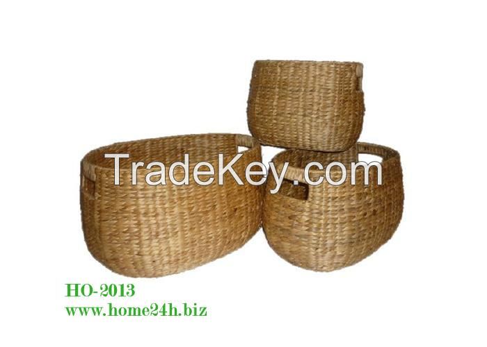 Water Hyacinth Baskets, set of 3