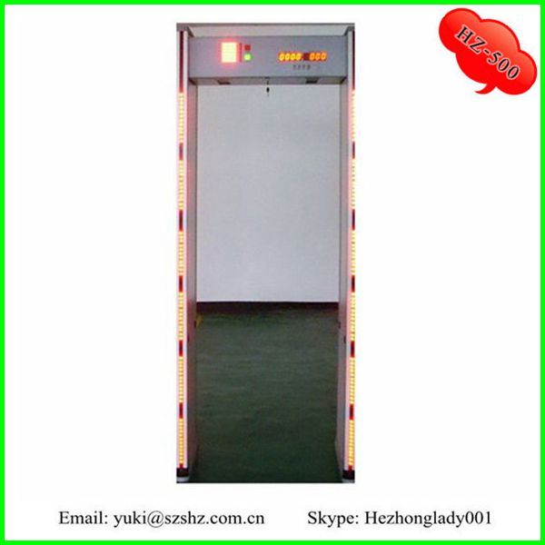 waterproof 6 zones LED display Pillar Lamp high sensitivity Walk Through Metal Detector HZ-500 Email: yuki at szshz.com.cn