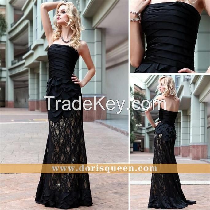 A-line strapless black manufacturer evening dresses zuhair murad 30556