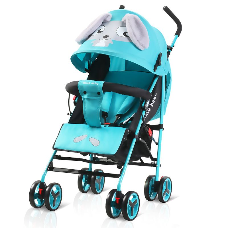 CoBaby Foldable Baby Pram, New Design Pushchair Car with 3 Level Adjustable Canopy, Baby Carriage Cute Design