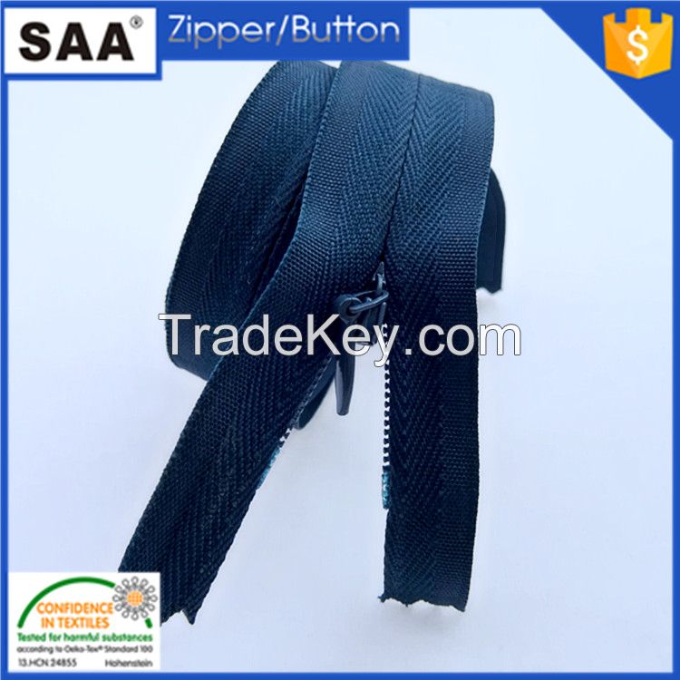 3# ocean blue invisible nylon zipper