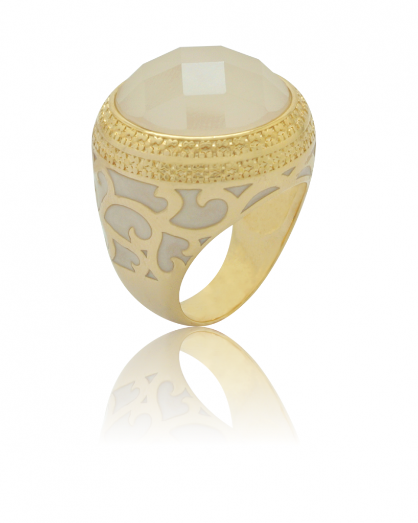 Gold Plated Ring With Natural Stone