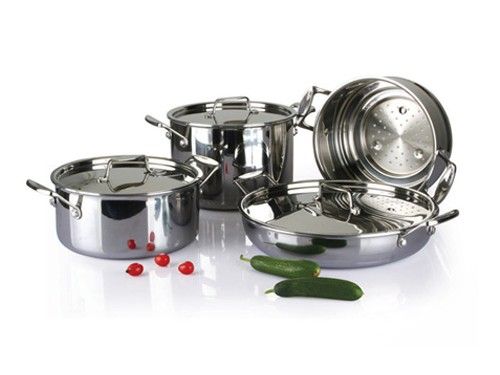 4Pcs 3-ply stainless steel cookware set