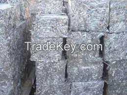 Aluminum foil scraps in rolls and in bales
