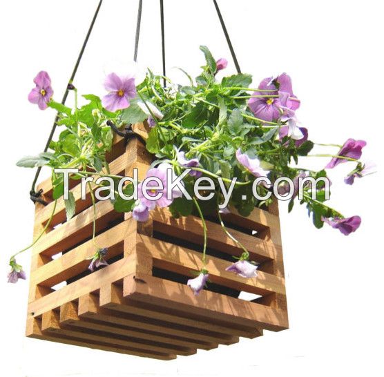hand made wooden hanging Basket