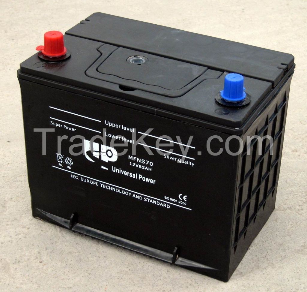 NS70 MF 12V 65AH car battery/MF automobile battery/starting battery