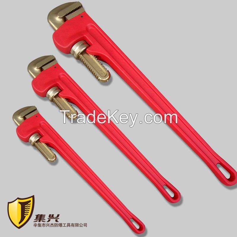 Non sparking Pipe Wrench, Aluminum Alloy Handle
