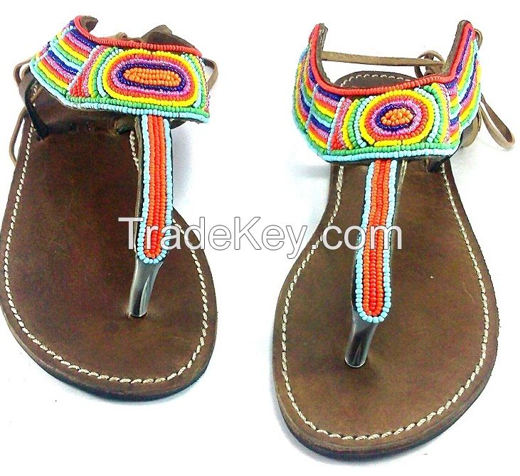 T-design leather sandals