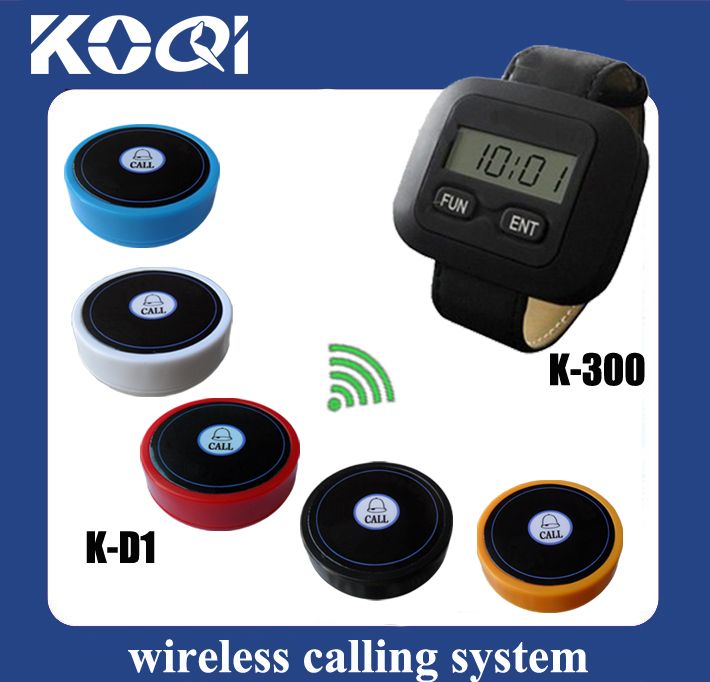 Wireless Waiters Caller System K-300+D1-yellow for restaurant hotel service
