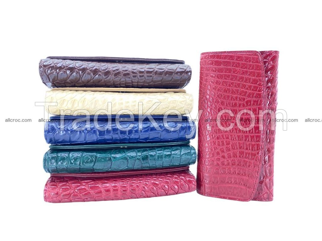 Crocodile skin wallet for women