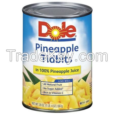 Hot Sale: Pineapple Tibdits in 100% Pineapple Juce