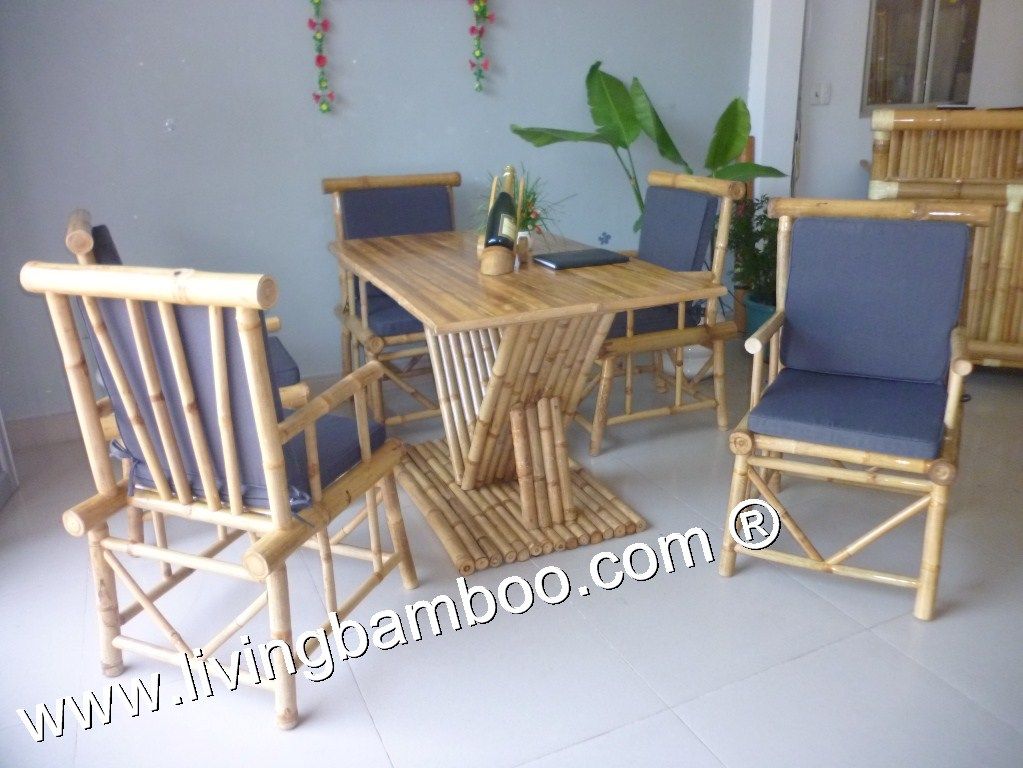 RESTAURANT BAMBOO DINING TABLE SET