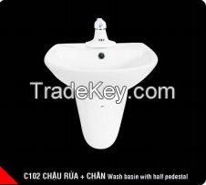 Wash basin with short stand C102