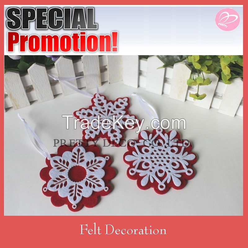 Snowflake shaped felt christmas hanging decorate