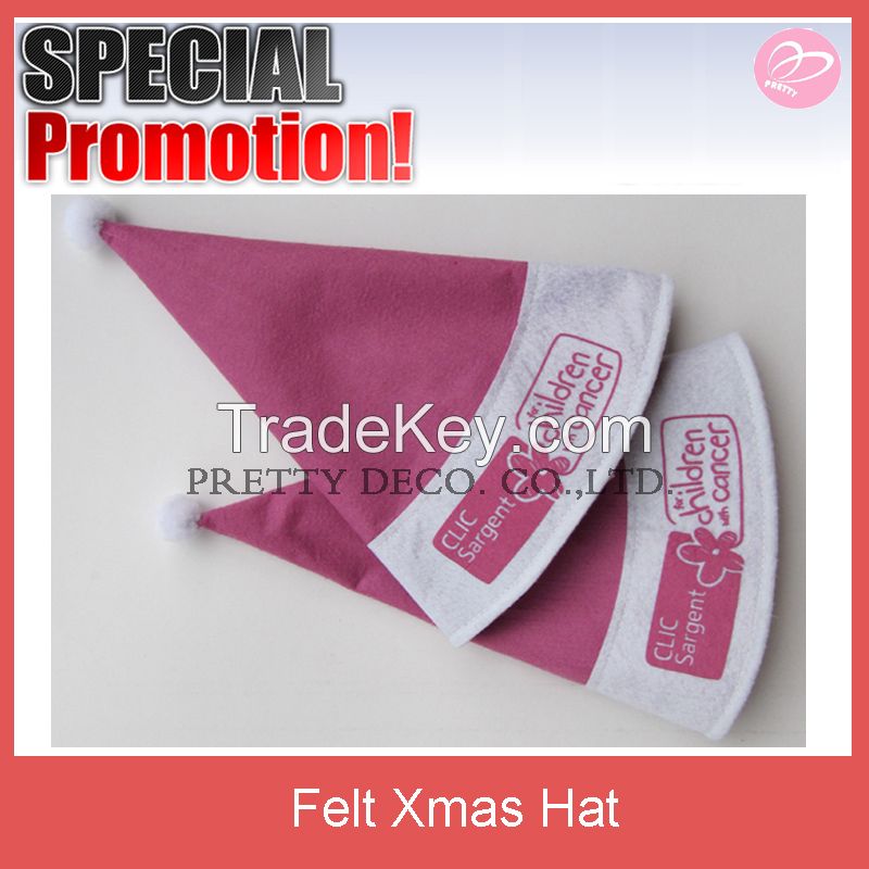 Logo printing felt christmas hat