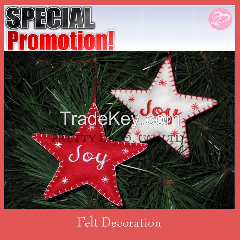 2015 Sew logo , stuffed Star shaped felt christmas decoration