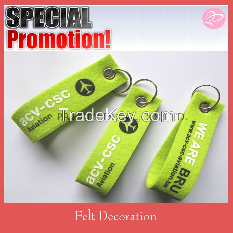 Custom Logo pirnt felt promotional keychain