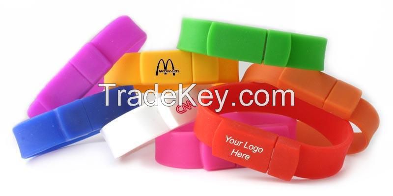 Bulk silicone wristband 8GB usb flash drive