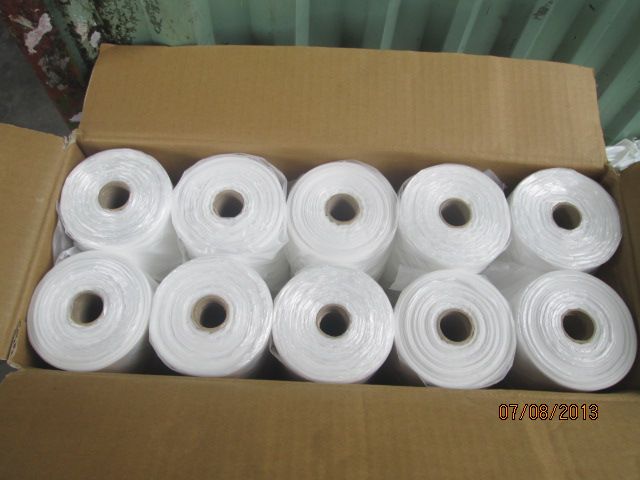 hdpe white tshirt bag on roll