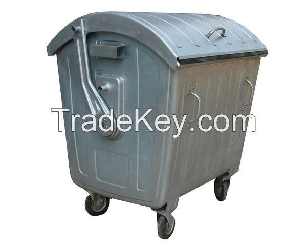 sell 1100 Liters galvanised steel waste bin with dome lid