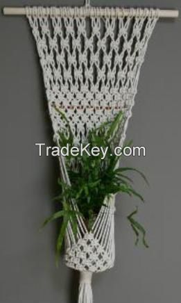 wall decor made of Jute/ white cotton rope
