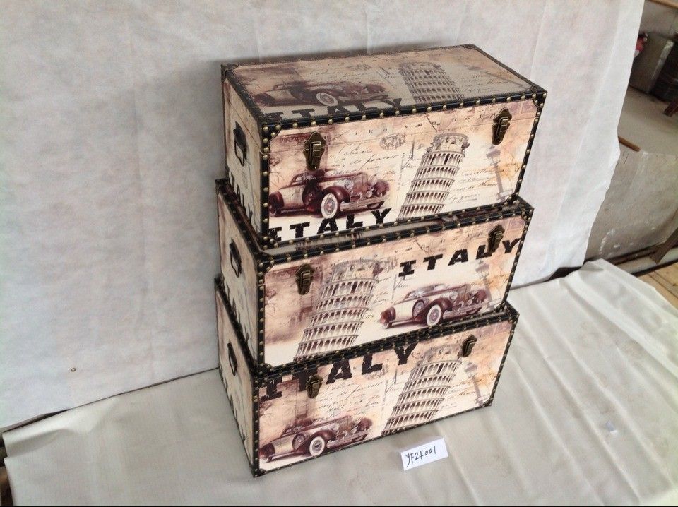 Wooden storage box , wooden trunk for home decoration