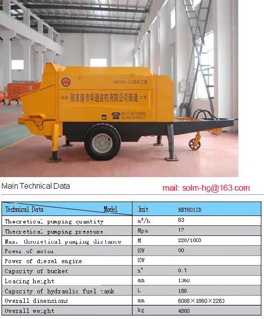 Trailed concrete pump, stationary, cement pump