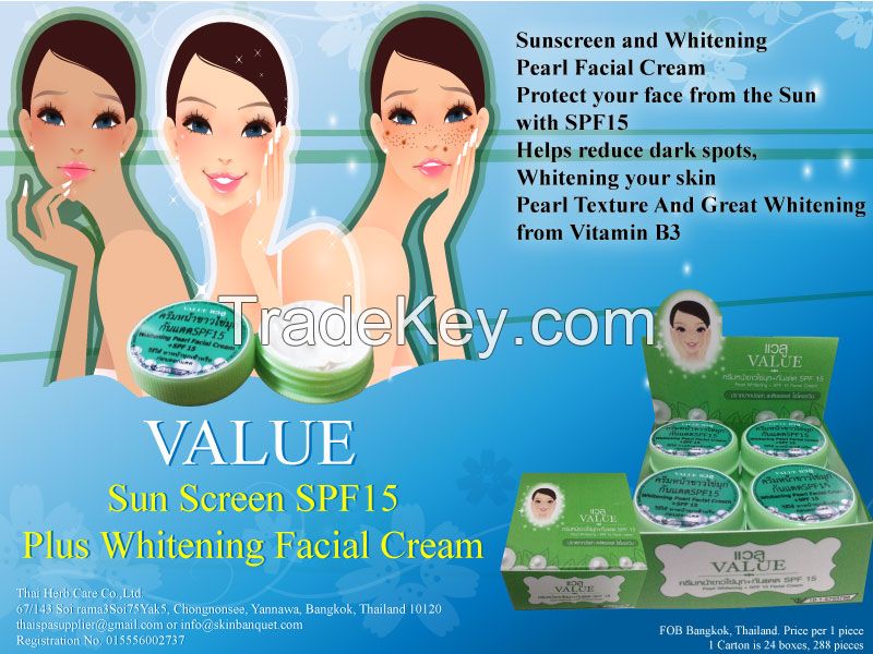 Value whitening and sunscreen cream