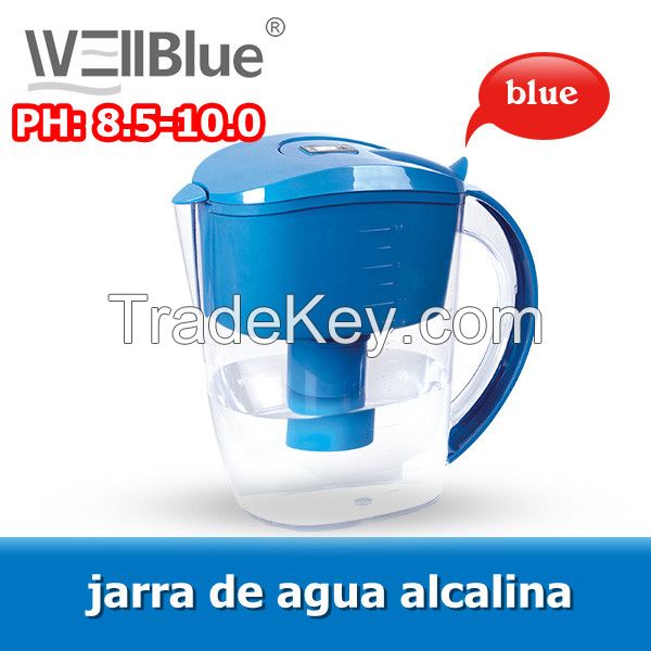 wellblue plastic water jug with alkaline filter