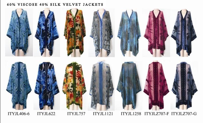 sell silk velvet lady's top, jacket, coat