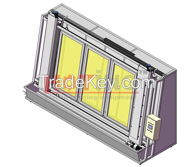 Semi automatic screen washout booth