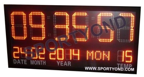 LED electronic digital clock with temperature board display