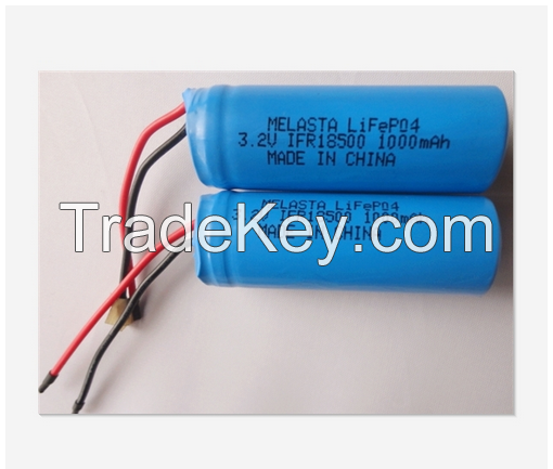 18500 Lithium Iron Phosphate Battery 1000mAh 3.2V for Solar Light