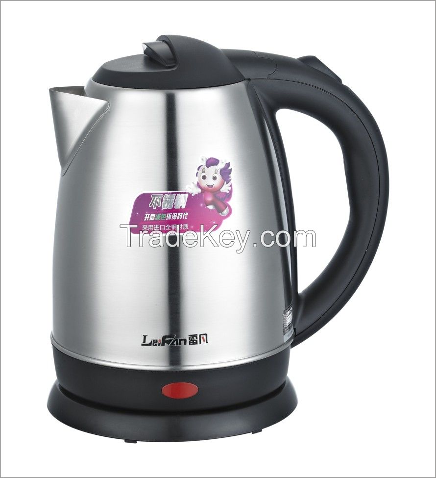 traditional stainless steel body cordless electric kettle