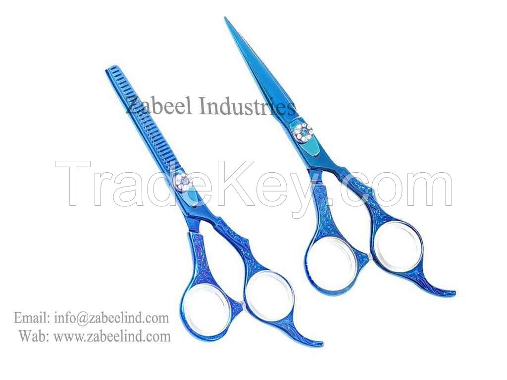 Professional Barber Hair Scissors Cutting & Thinning Shears Hairdressing Set By Zabeel Industries